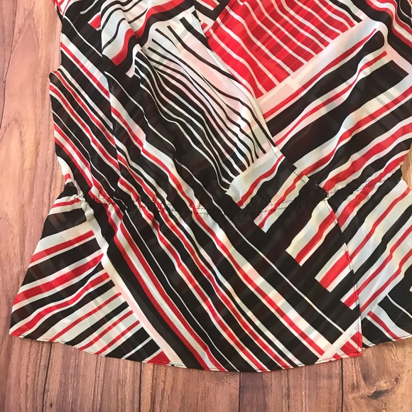 Chaps Patriotic Scarf Style Blouse w/Peplum Sz XL - Picture 7 of 7